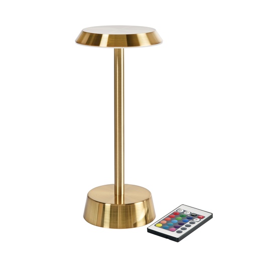 [BQ104081] Duni - LED-lamp oplaadbaar Nour messing (26,3 x Ø 11,9 cm, 6 stuks)