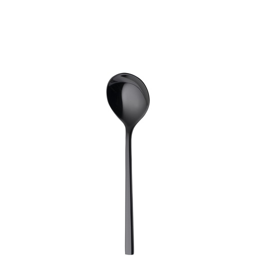 [BQ121971] Sola - Bouillonlepel Montreux 18/10 zwart PVD (17,8 cm, 12 stuks)