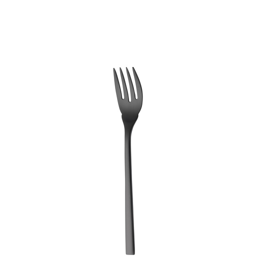 [BQ122001] Sola - Visvork Montreux 18/10 zwart satijn PVD (18,1 cm, 12 stuks)