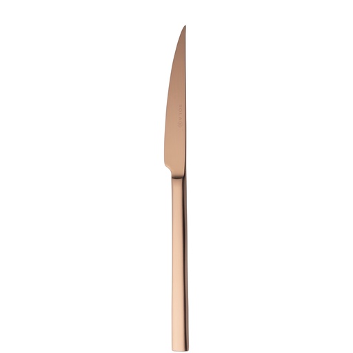 [BQ122036] Sola - Steakmes Montreux 18/10 koper satijn PVD (23,7 cm, 12 stuks)