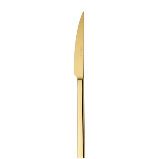 [BQ122058] Sola - Steakmes Montreux 18/10 goud PVD (23,7 cm, 12 stuks)