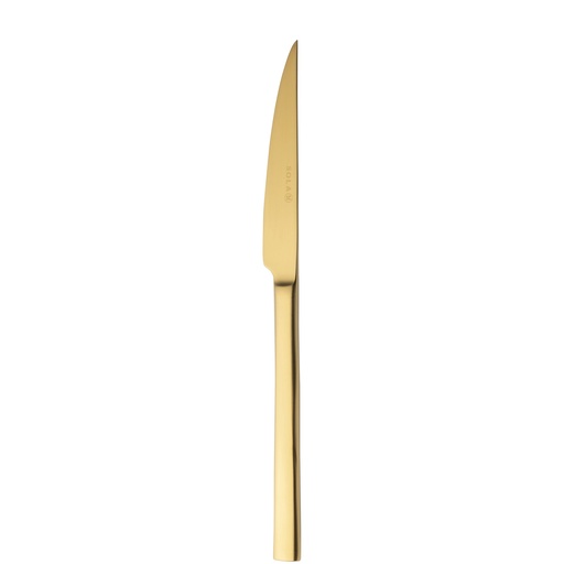[BQ122079] Sola - Steakmes Montreux 18/10 goud satijn PVD (23,7 cm, 12 stuks)