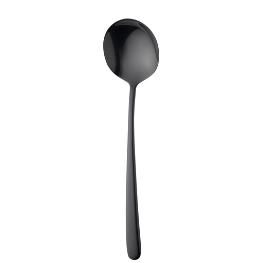 [BQ122105] Sola - Bouillonlepel Ibiza 18/0 zwart PVD (17,8 cm, 12 stuks)