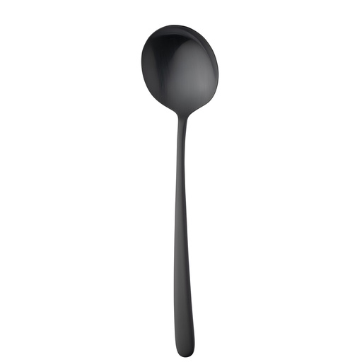 [BQ122121] Sola - Bouillonlepel Ibiza 18/0 zwart satijn PVD (17,8 cm, 12 stuks)