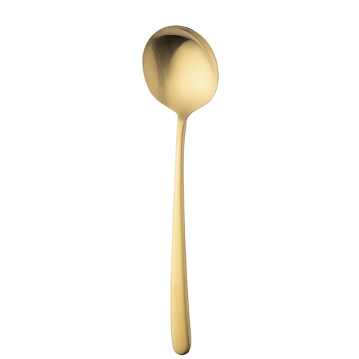 [BQ122195] Sola - Bouillonlepel Ibiza 18/0 goud satijn PVD (17,8 cm, 12 stuks)