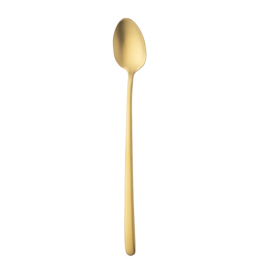 [BQ122200] Sola - Longdrinklepel Ibiza 18/0 goud satijn PVD (19,4 cm, 12 stuks)