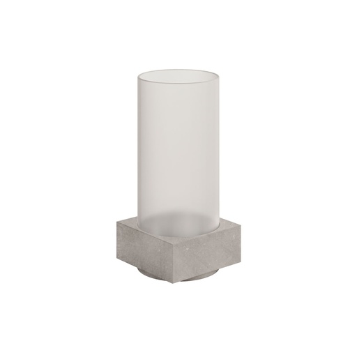 [BQ126608] Duni - Lichtkap Column glas grijs (13 x 6 cm, 6 stuks)