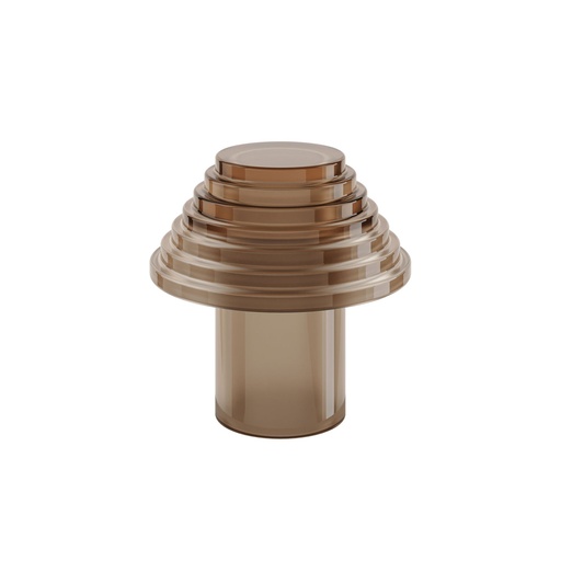 [BQ126610] Duni - Lichtkap Ridge glas bruin (13,8 x 11,8 cm, 6 stuks)