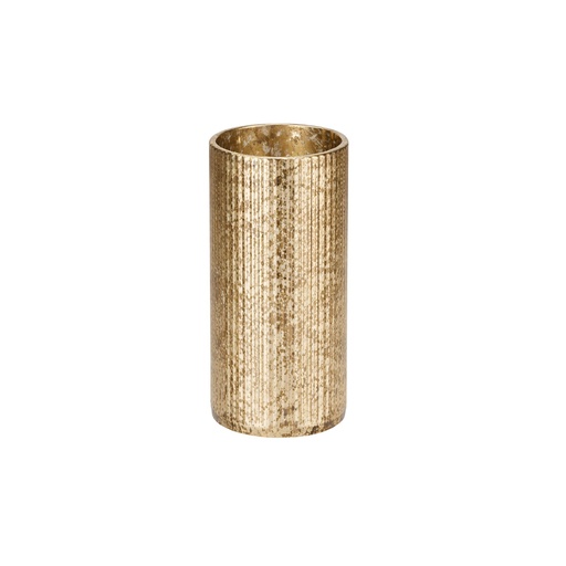 [BQ126627] Duni - Lichthouder Ripple glas goud (6,5 x 16 cm, 6 stuks)