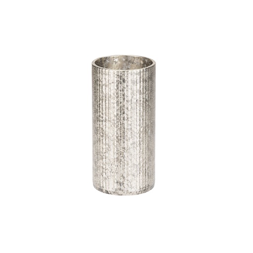 [BQ126628] Duni - Lichthouder Ripple glas zilver (6,5 x 16 cm, 6 stuks)