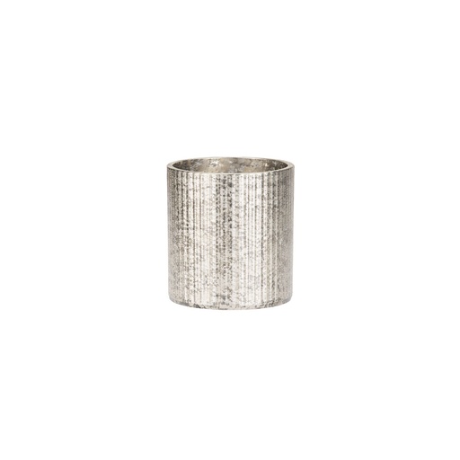 [BQ126631] Duni - Lichthouder Ripple glas zilver (7,6 x 8,5 cm, 6 stuks)