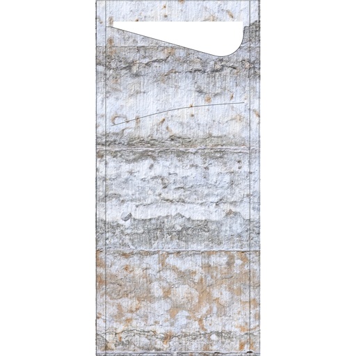 [206296] Duni Sacchetto®,bestekzakjes met servet, tissue 8,5 x 19 cm Stone, 500 St/Doos (5 x 100 St)